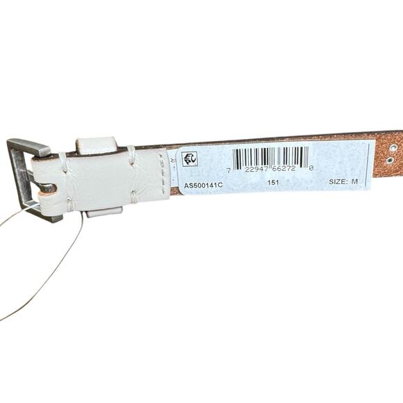 AllSaints Women Leather Belt Cream Studded Adjustable Size Medium